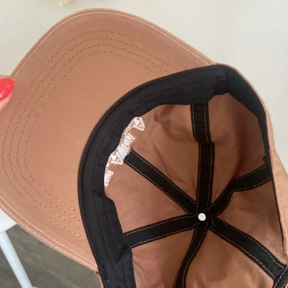 Boutique women’s MAMA embroidered baseball hat blush mauve brown dad cap OSFM - Picture 4 of 16